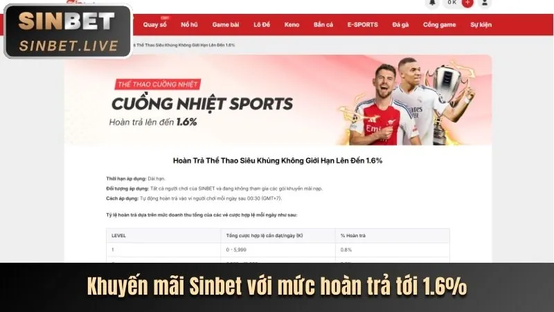 Hoàn trả cược thể thao hàng tuần bkwin game